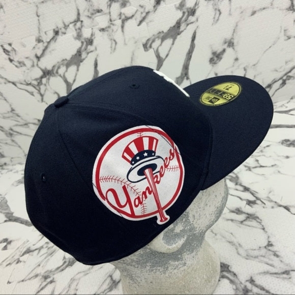 Men's New Era Cap Navy MLB NY Yankees Big Side Logo 59FIFTY Hat NWT - Picture 4 of 5